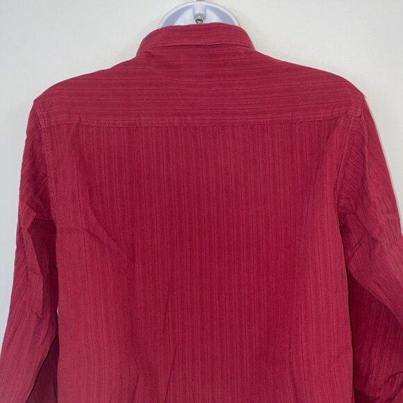 Arrow Womens L Shirt Red Maroon Long Sleeve Career Work Button Up - Picture 7 of 9